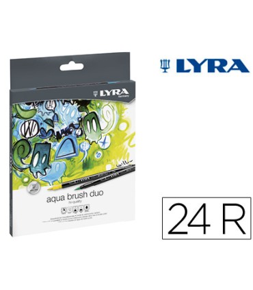 Rotulador lyra aqua brush duo caja de 24 colores