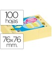 Bloc de notas adhesivas quita y pon post-it 76x76 mm pack promocional 24+12 unidades