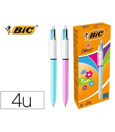 Boligrafo bic cuatro colores pastel edicion limitada