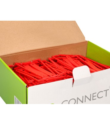 Encuadernador fastener q connect plastico d clips color rojo caja de 100 unidades