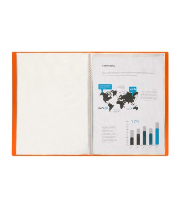 Carpeta liderpapel escaparate 47051 40 fundas polipropileno traslucida din a4 naranja frosty