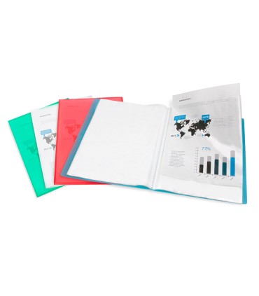 Carpeta liderpapel escaparate 47042 20 fundas polipropileno din a4 azul translucido