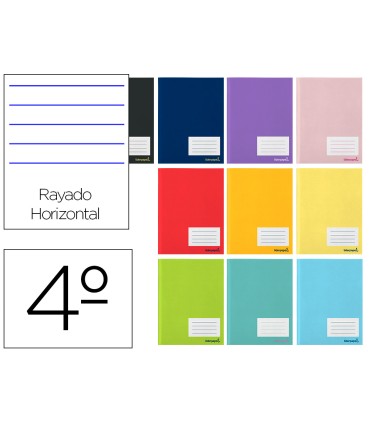 Libreta liderpapel smart a5 80 hojas 60g m2 horizontal con doble margen colores surtidos tapa blanda