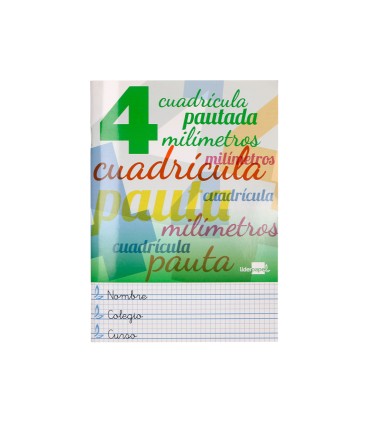 Libreta liderpapel pautaguia tapa cartoncillo 32 hojas din a5 70 g cuadriculado pautado 4 mm