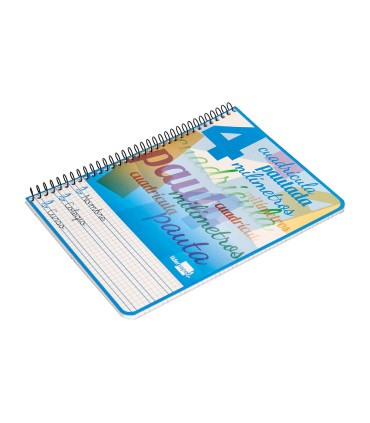 Cuaderno espiral liderpapel cuarto pautaguia tapa blanda 40h 75 gr cuadro pautado 4mm colores surtidos