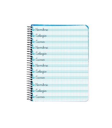 Cuaderno espiral liderpapel folio pautaguia tapa blanda 80h 75 gr cuadro pautado 4mm colores surtidos