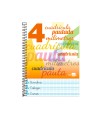 Cuaderno espiral liderpapel folio pautaguia tapa blanda 80h 75 gr cuadro pautado 4mm colores surtidos