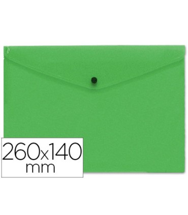 Carpeta liderpapel dossier broche polipropileno tamano sobre americano 260x140mm verde translucido