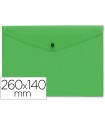 Carpeta liderpapel dossier broche polipropileno tamaño sobre americano 260x140mm verde translucido