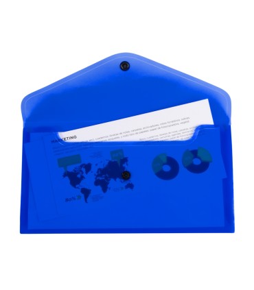 Carpeta liderpapel dossier broche polipropileno tamano sobre americano 260x140 mm azul translucido