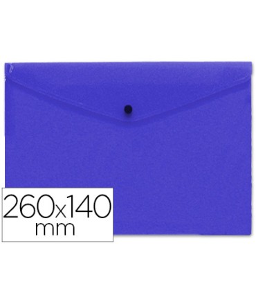 Carpeta liderpapel dossier broche polipropileno tamano sobre americano 260x140 mm azul translucido