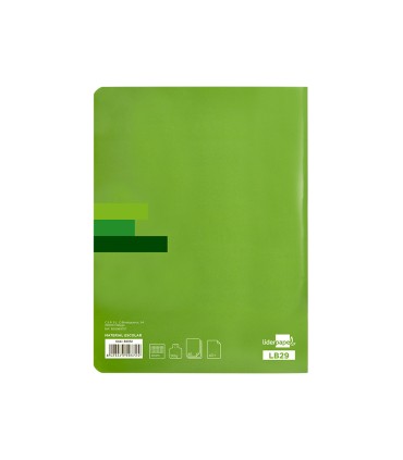 Libreta liderpapel scriptus a5 48 hojas 90g m2 cuadro 4mm con margen color verde