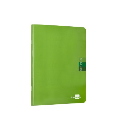 Libreta liderpapel scriptus a5 48 hojas 90g m2 cuadro 4mm con margen color verde