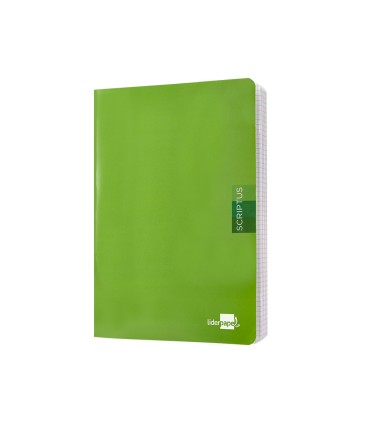 Libreta liderpapel scriptus a5 48 hojas 90g m2 cuadro 4mm con margen color verde