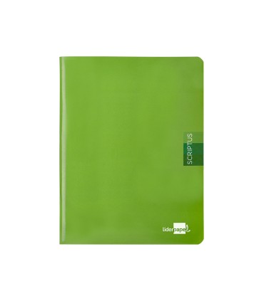 Libreta liderpapel scriptus a5 48 hojas 90g m2 cuadro 4mm con margen color verde