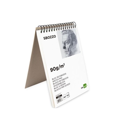 Bloc dibujo liderpapel esbozos espiral din a4 210x297mm 100 hojas 90gr m2 sin recuadro