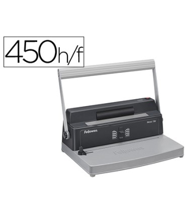 Encuadernadora para espiral fellowes metal 50r perfora 12 hojas formato a4 paso 5 1 encuaderna 450 hojas 80 gr