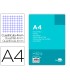 Recambio liderpapel a4 100 hojas 75g m2 cuadro 4mm con margen 4 taladros