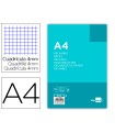 Recambio liderpapel a4 100 hojas 75g/m2 cuadro 4mm con margen 4 taladros