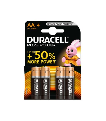 Pila duracell alcalina plus aa blister con 4 unidades