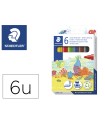 Rotulador staedtler color jumbo trazo 3 mm estuche de 6 unidades colores surtidos