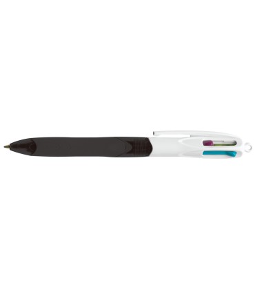 Boligrafo bic cuatro colores con grip colore negro punta 13 mm