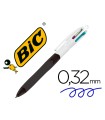 Boligrafo bic cuatro colores con grip colore negro punta 1,3 mm