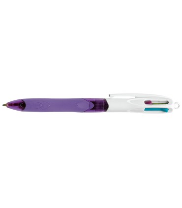 Boligrafo bic cuatro colores con grip colores pastel punta 1 mm