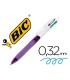 Boligrafo bic cuatro colores con grip colores pastel punta 1 mm