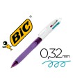 Boligrafo bic cuatro colores con grip colores pastel punta 1 mm