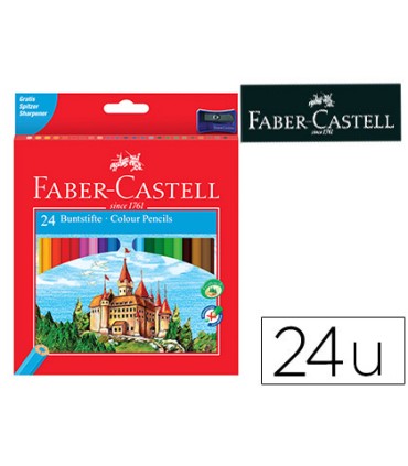 Lapices de colores faber castell c 24 colores hexagonal madera reforestada