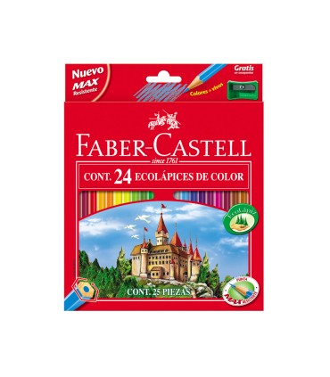 Lapices de colores faber castell c 24 colores hexagonal madera reforestada