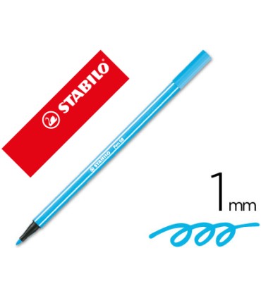 Rotulador stabilo acuarelable pen 68 azul celeste 1 mm