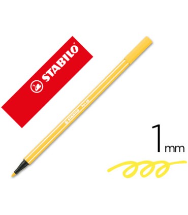 Rotulador stabilo acuarelable pen 68 amarillo 1 mm