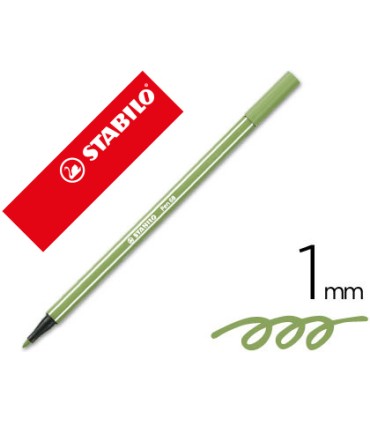 Rotulador stabilo acuarelable pen 68 verde hoja 1 mm