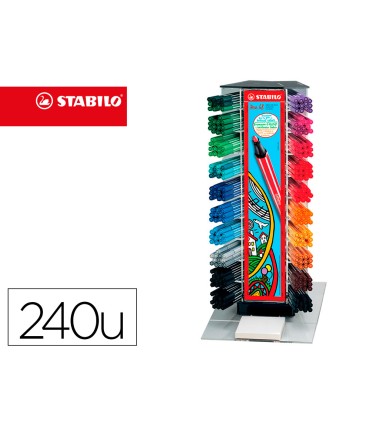 Rotulador stabilo acuarelable pen 68 counter expositor 240 unidades colores surtidos