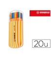 Rotulador stabilo punta de fibra point 88 zebrui estuche de 20 unidades colores surtidos