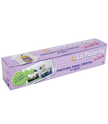 Pintura laca cristal la pajarita kids 35 ml caja de 6 unidades colores surtidos pincel