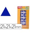 Gomets autoadhesivos triangulares 21x21x21 mm azul rollo de 2832 unidades