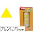 Gomets autoadhesivos triangulares 21x21x21mm amarillo rollo de 2832 unidades