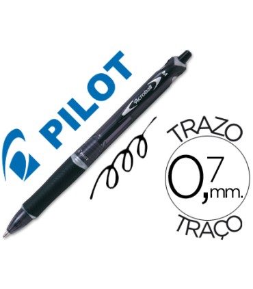 Boligrafo pilot acroball negro tinta aceite punta de bola de 10mm retractil