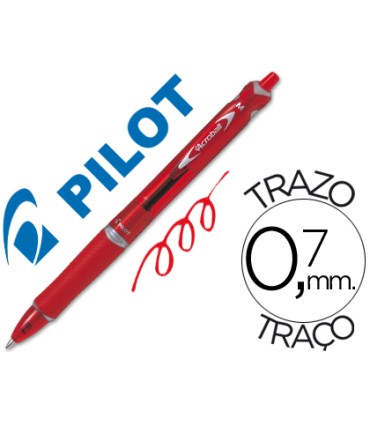 Boligrafo pilot acroball rojo tinta aceite punta de bola de 10mm retractil