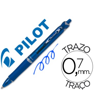 Boligrafo pilot acroball azul tinta aceite punta de bola de 10mm retractil