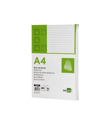 Bloc notas liderpapel horizontal a4 80 hojas 60g m2