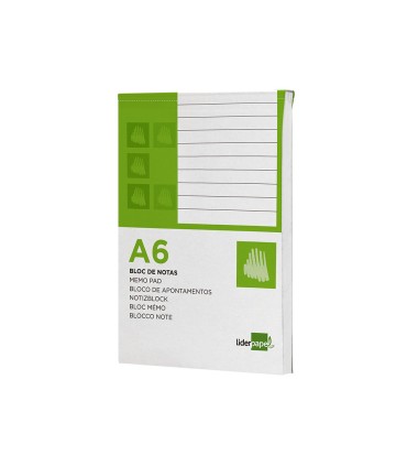 Bloc notas liderpapel horizontal a6 80 hojas 60g m2 perforado