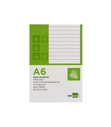 Bloc notas liderpapel horizontal a6 80 hojas 60g m2 perforado