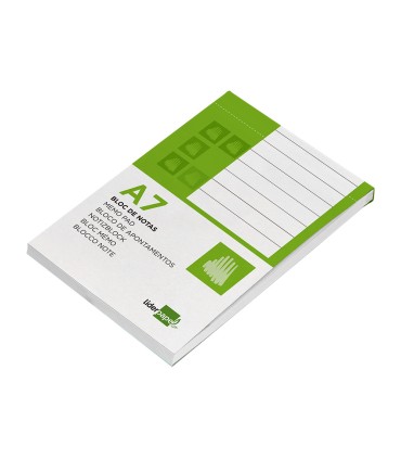 Bloc notas liderpapel horizontal a7 80 hojas 60g m2 perforado