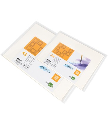 Papel dibujo liderpapel 210x297mm 300g m2 acuarela pack de 6 hojas