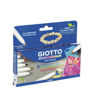 Rotulador giotto decor metal caja de 5 rotuladores