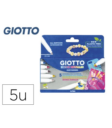 Rotulador giotto decor metal caja de 5 rotuladores